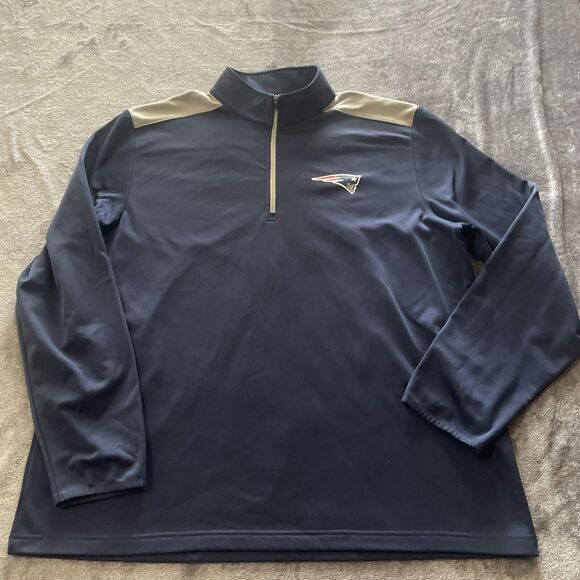 New England PATRIOTS 1/4 Zip Jacket Men's Size 2XL Blue Long Sleeve NFL Team App - Picture 12 of 13